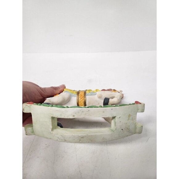 VINTAGE Rocking Horse Figurine With Floral Design Resin Hand Painted Home Decor - Picture 9 of 10